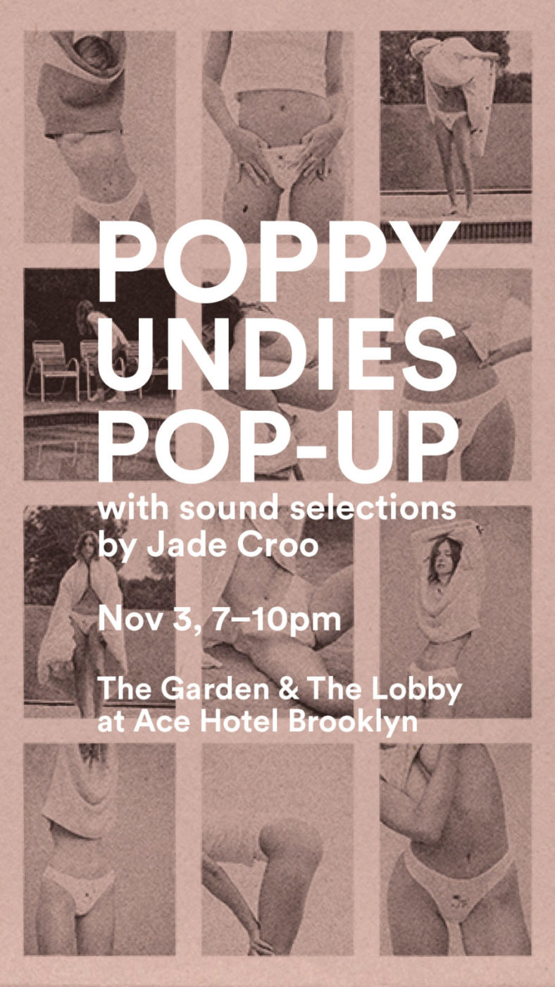 Poppy Undies Pop-Up event flyer