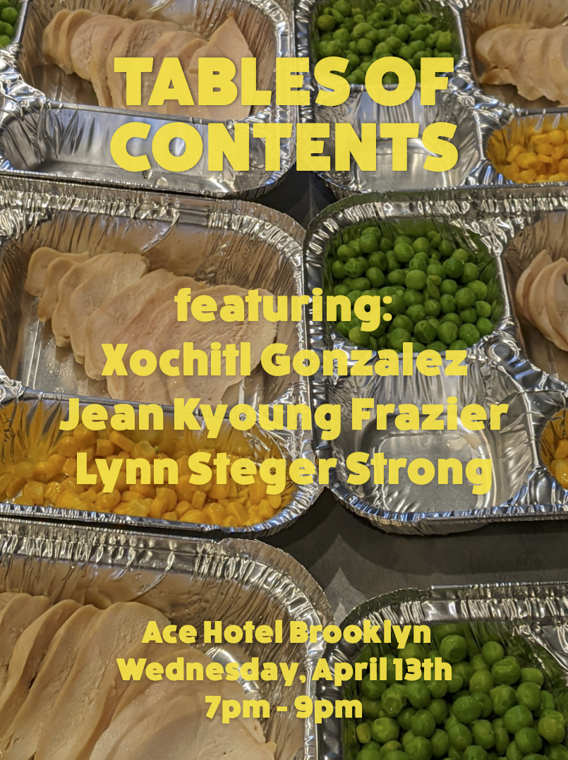 Tables of Contents event flyer
