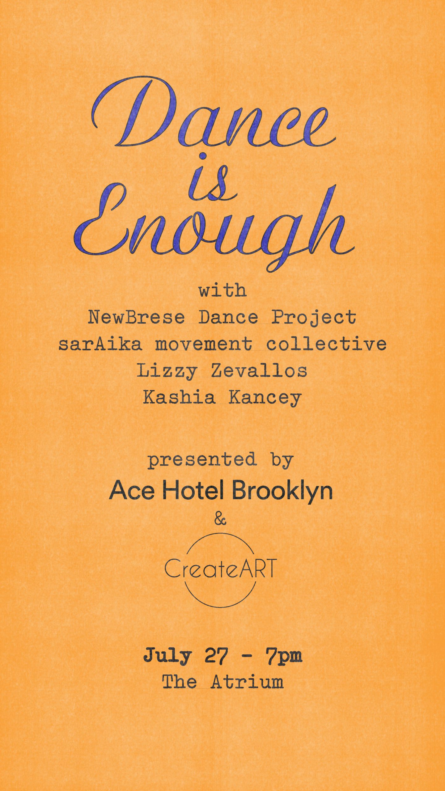 Dance is Enough promo flyer