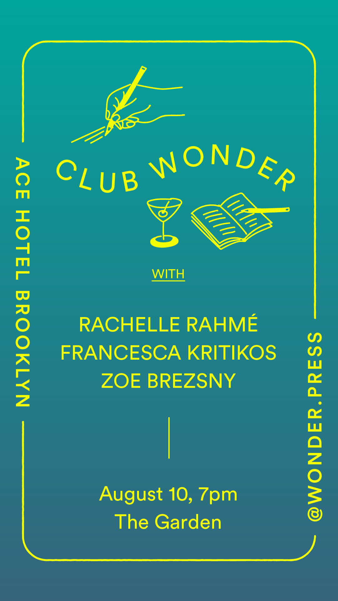 Club wonder promotional flyer