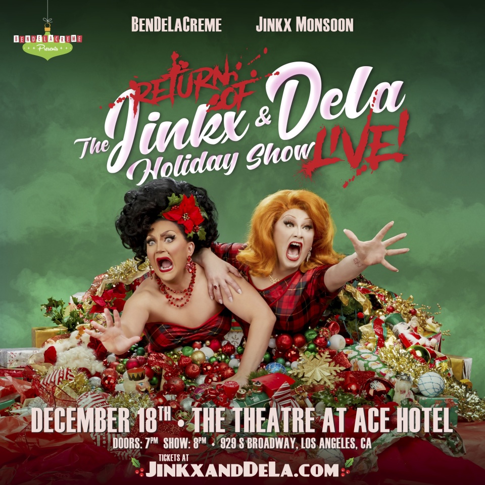 The return of the Jinkx and Dela Holiday Show Live poster