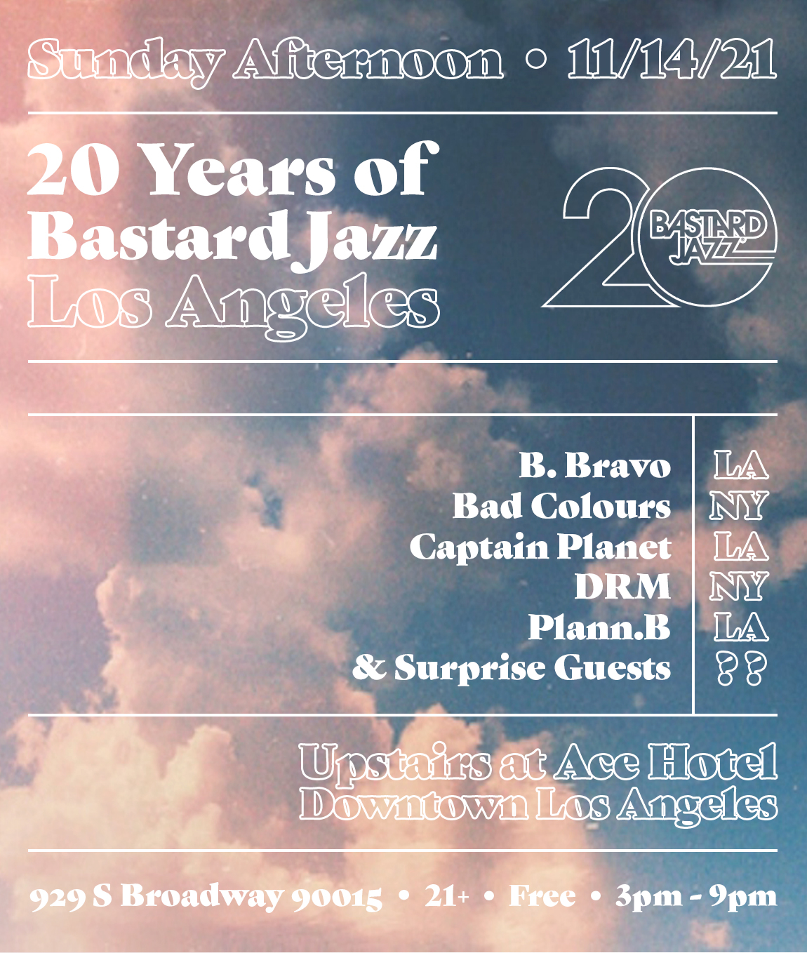 20 Years of Bastard Jazz on November 14 2021