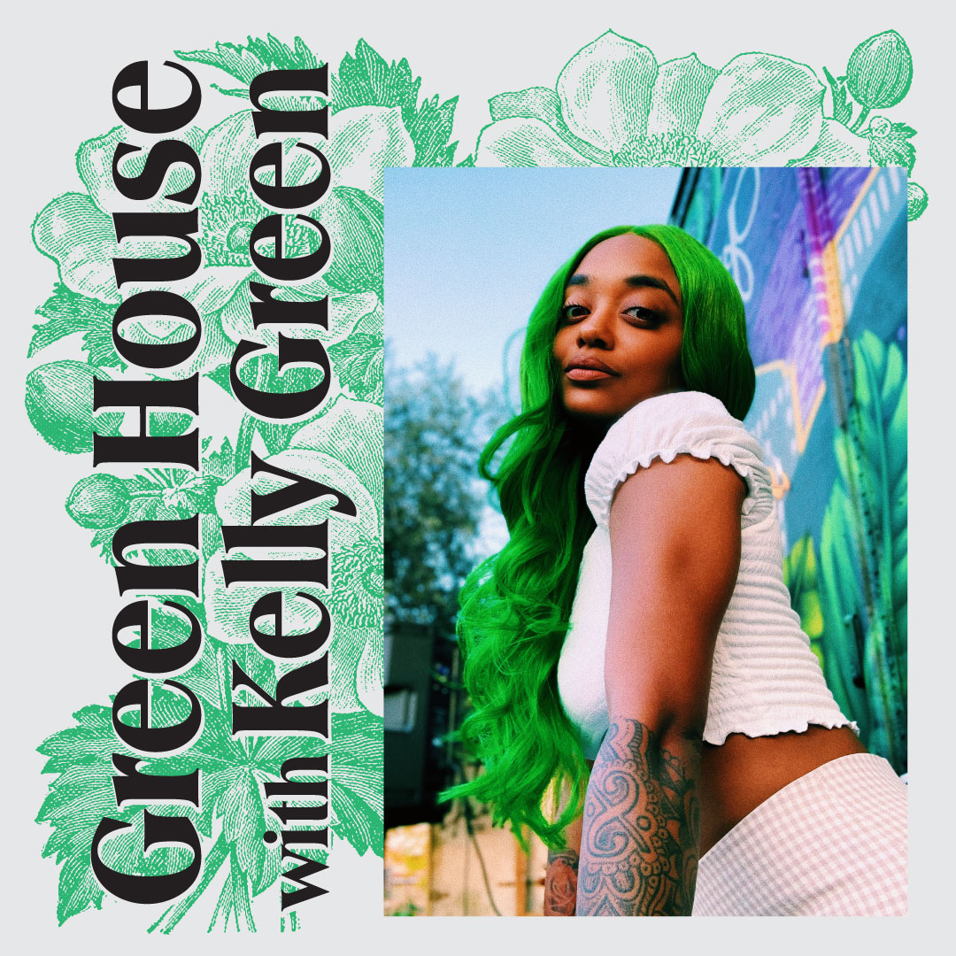 green house with kelly green