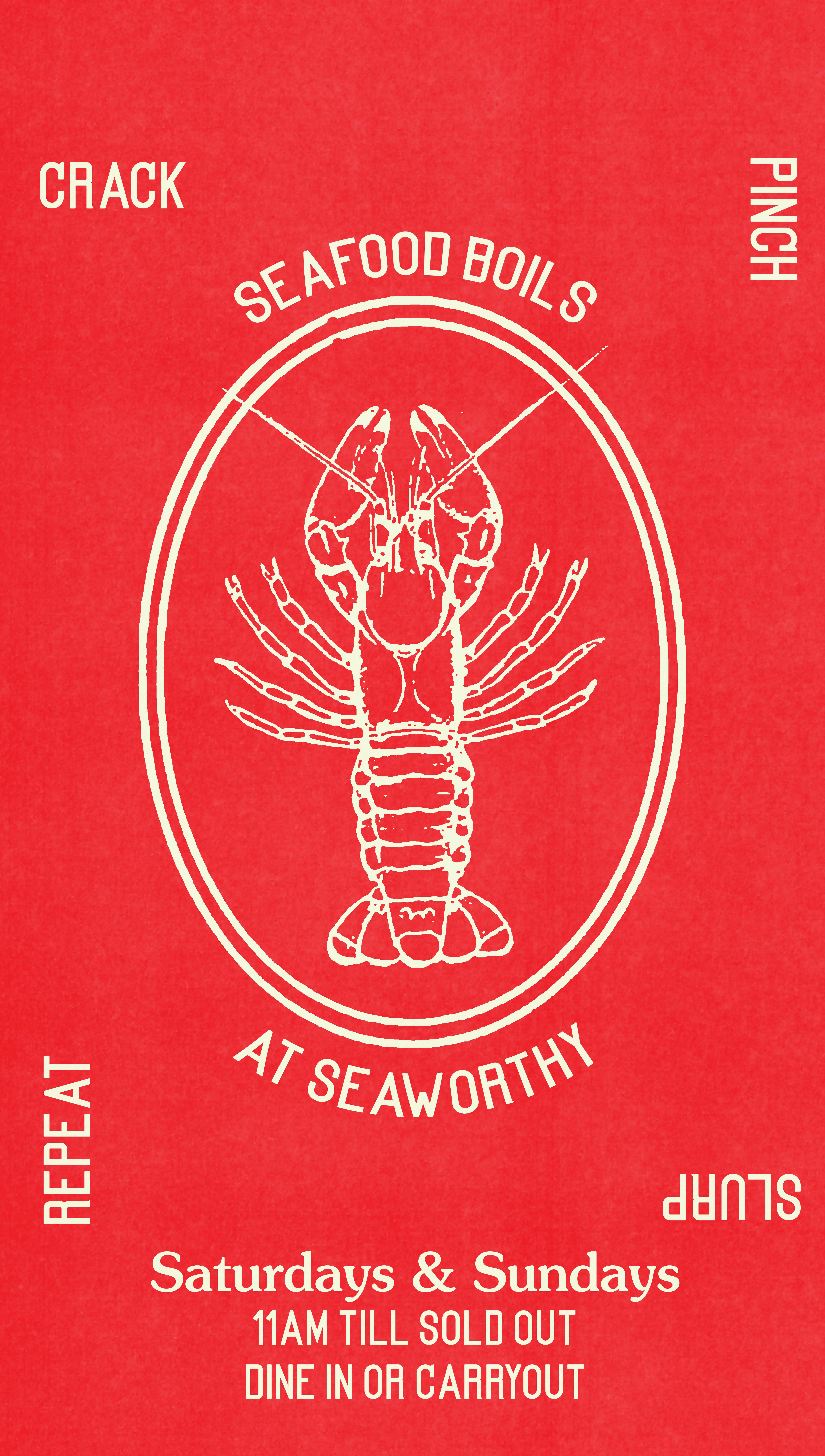 Seafood boils at Seaworthy promo graphic