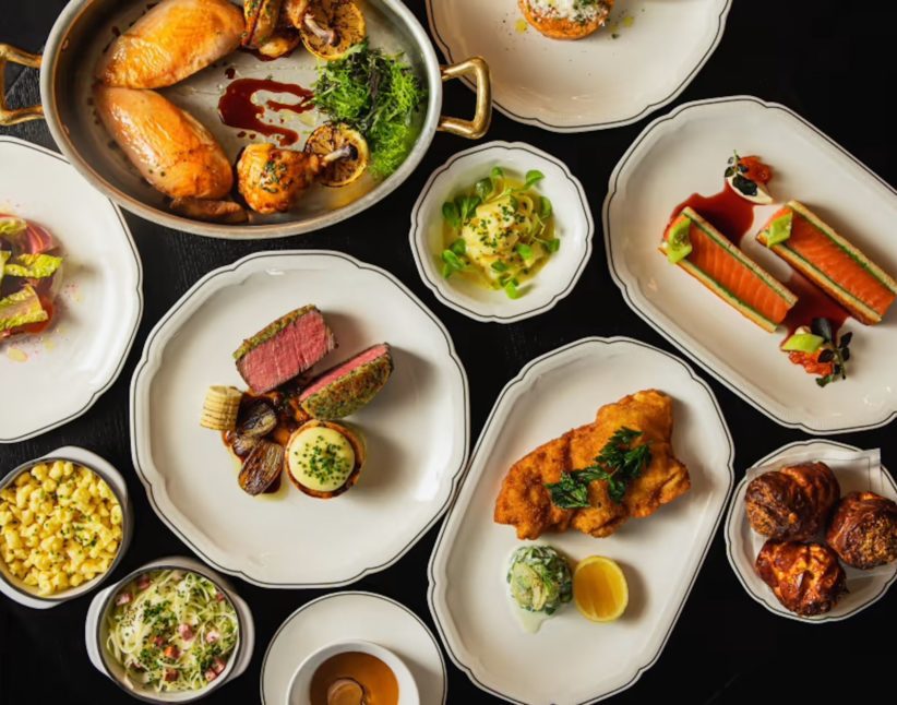 food spread at Koloman restaurant