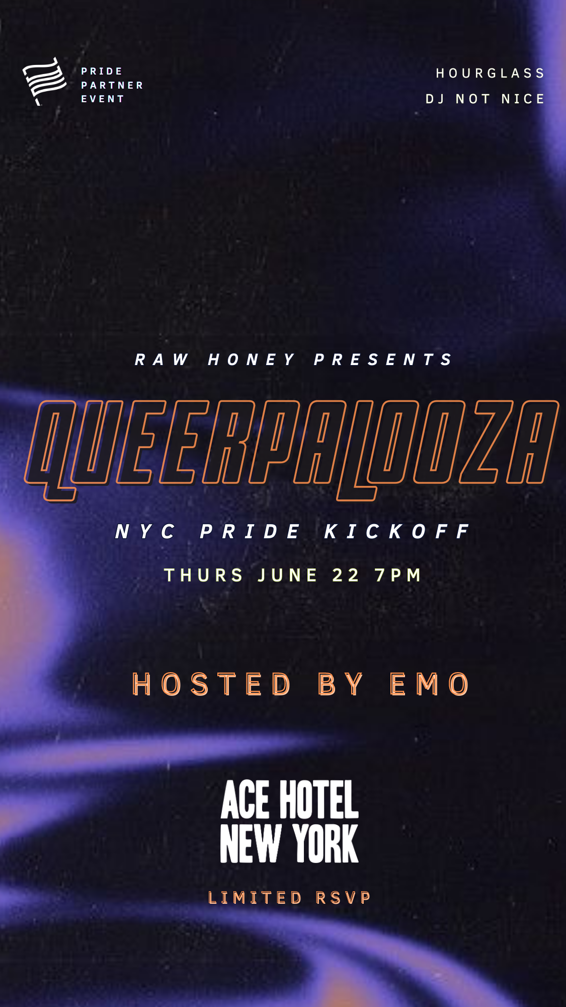 promo flyer for raw honey pride event