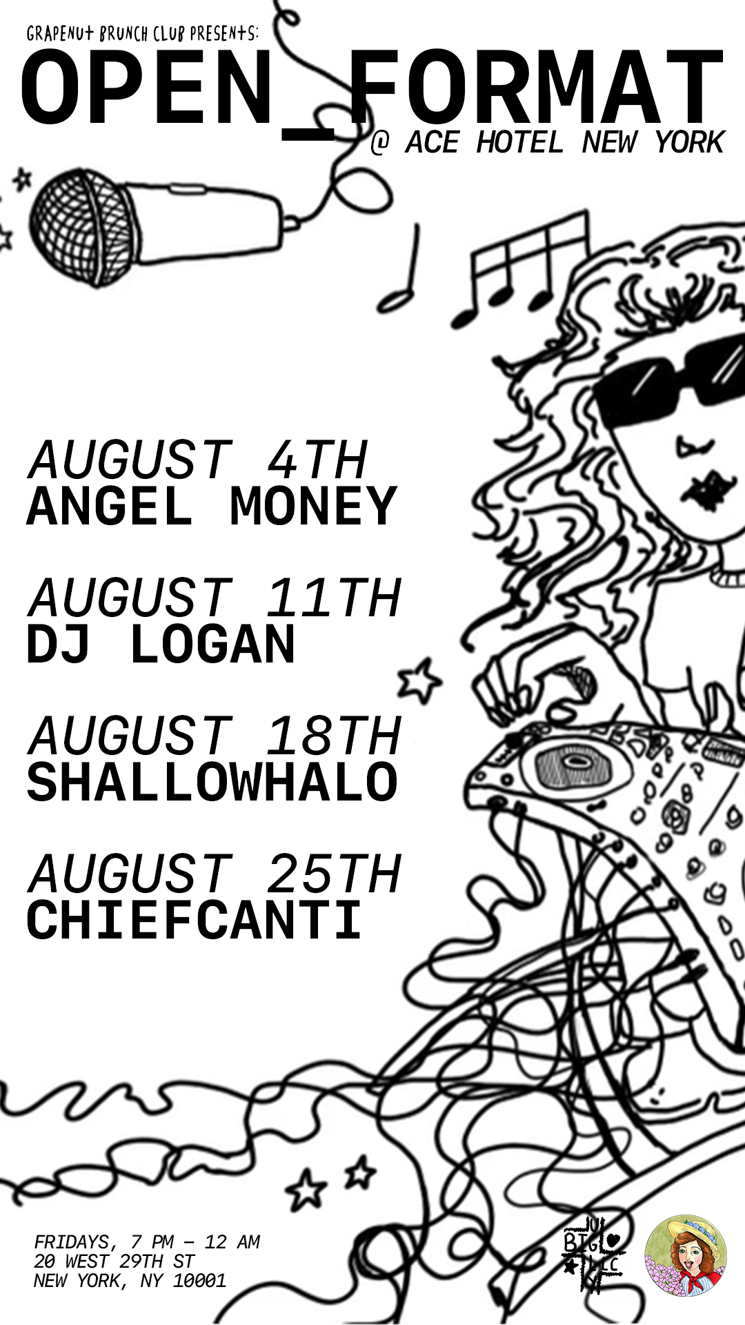 Grapenut brunch club august lineup at ace hotel new york