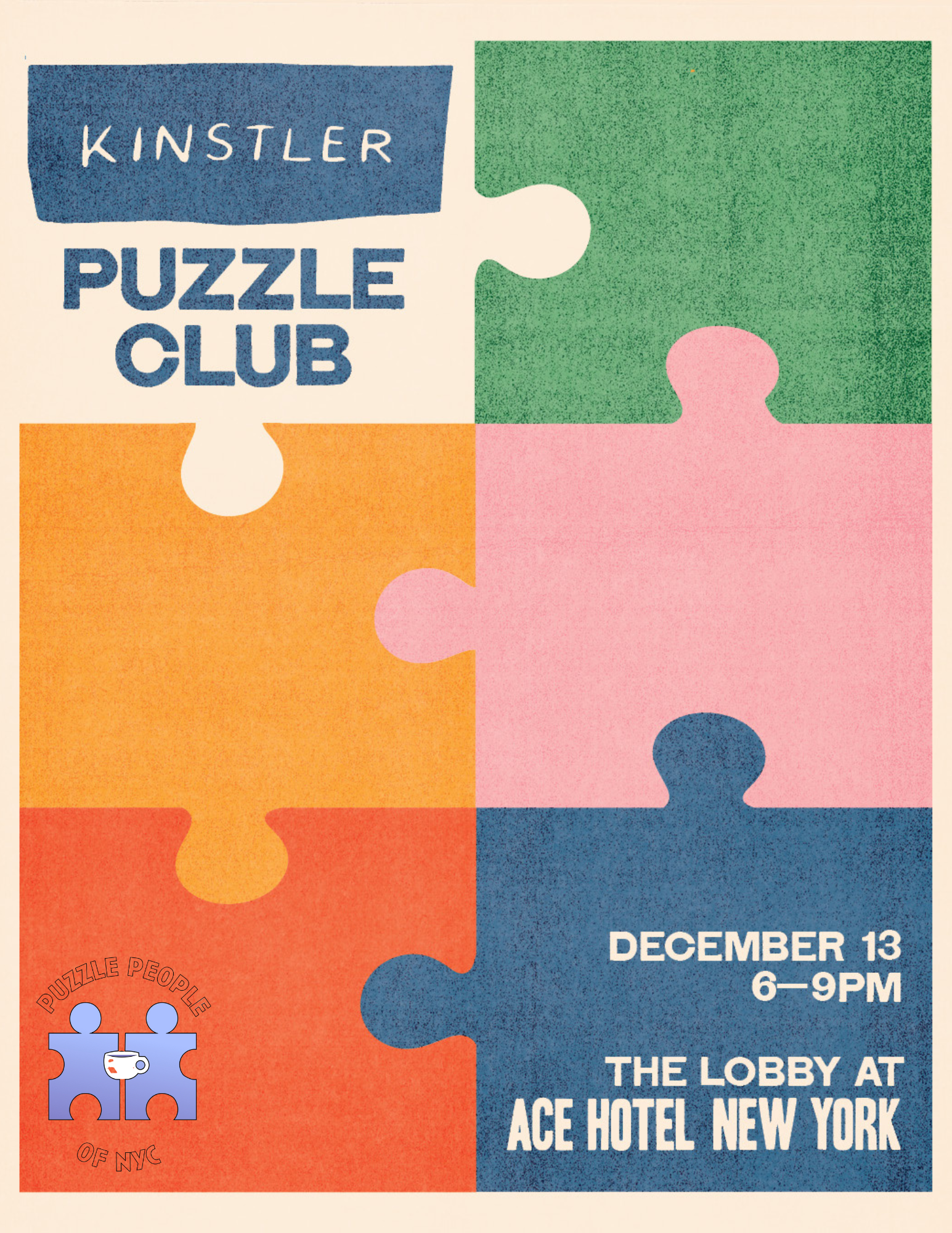 Kinstler Puzzle club December flyer