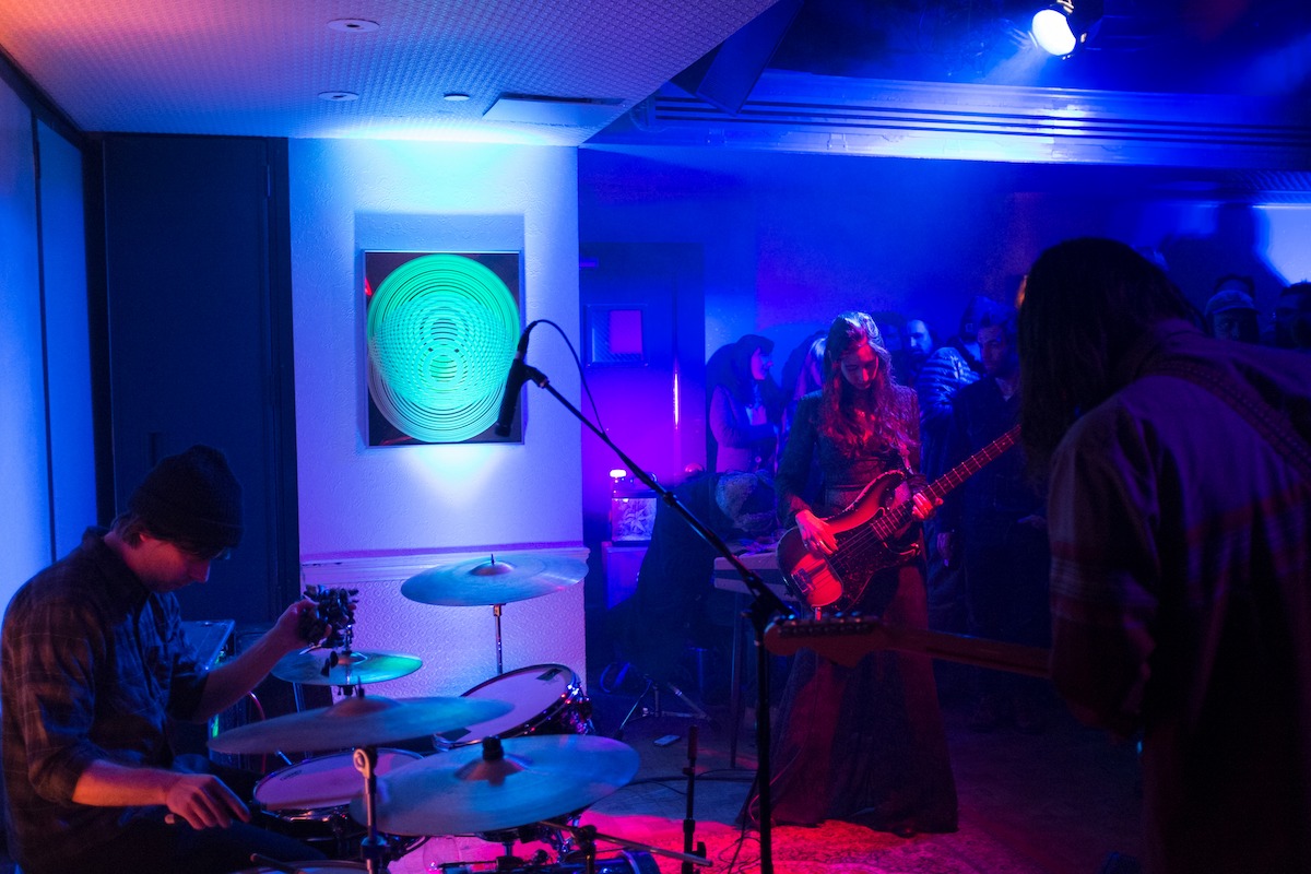 Musician playing guitar at a private music event at Ace Hotel New York