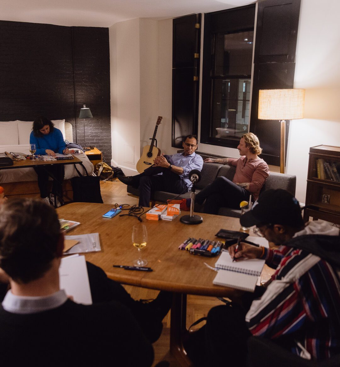 Team brainstorming session in a meeting room at Ace Hotel New York