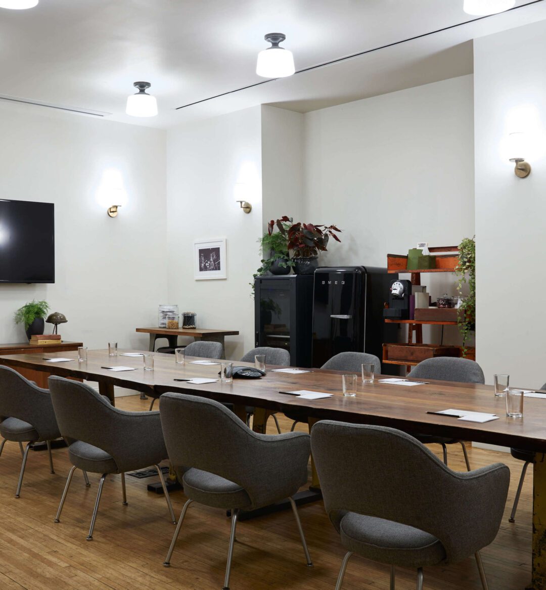 Boardroom at Ace Hotel New York set for a corporate meeting