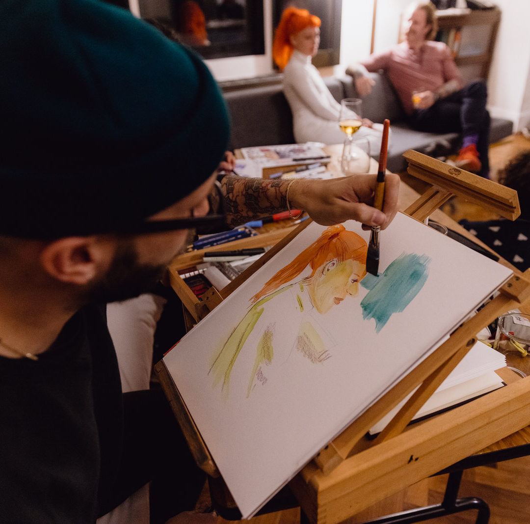 Drawing workshop at a creative event at Ace Hotel New York