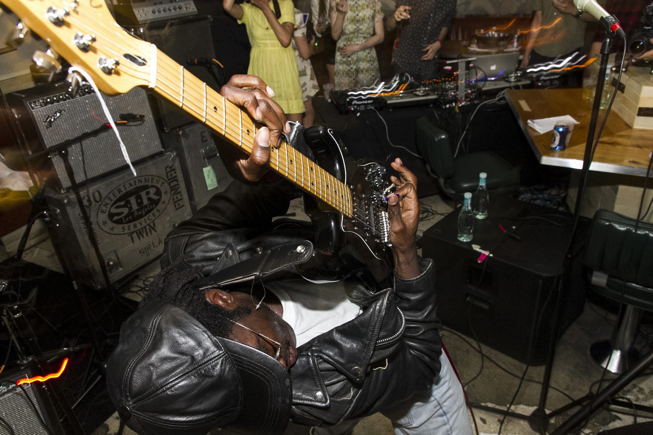 Guitarist playing music