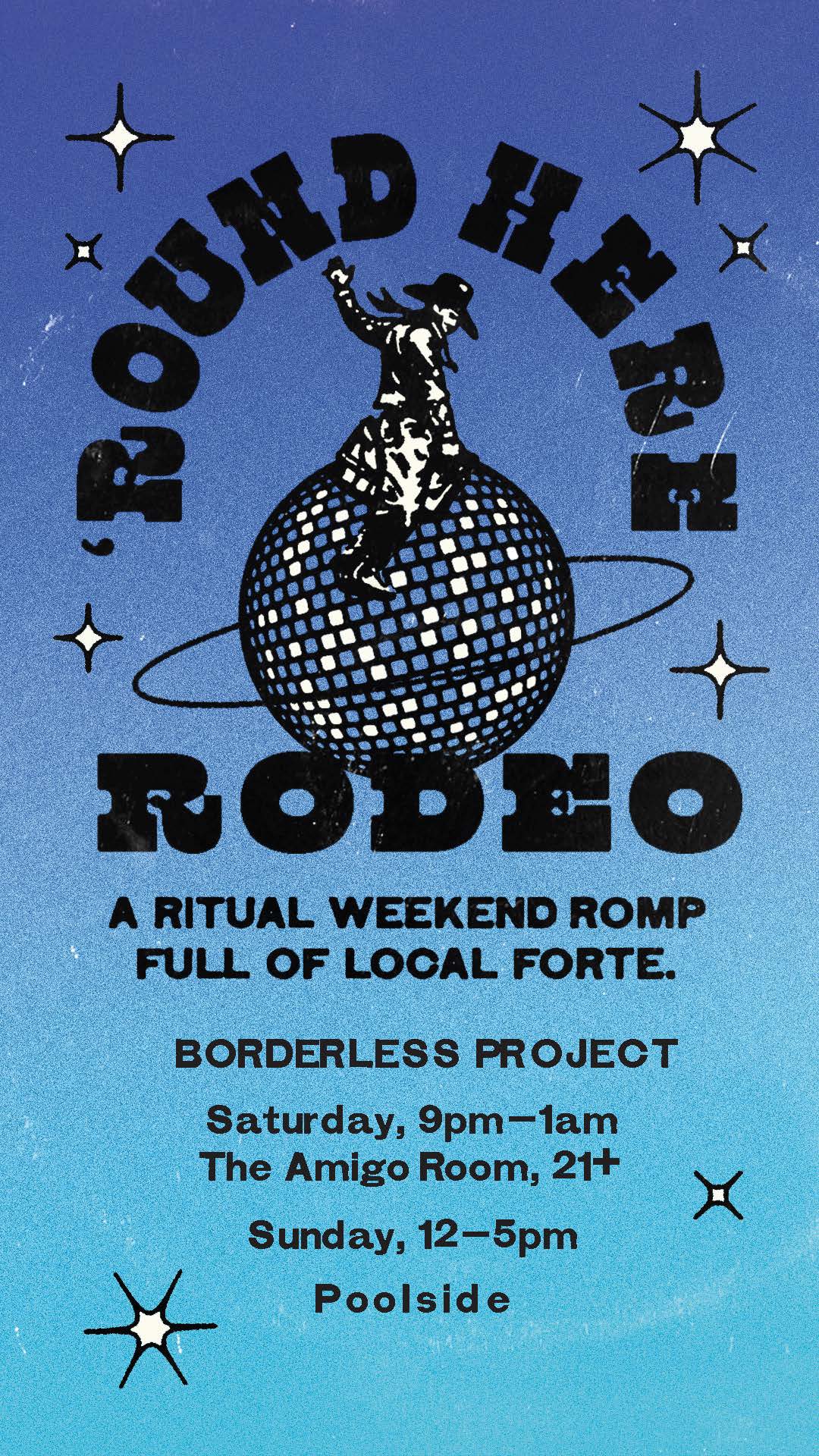 ROUND HERE RODEO BLUE FLIER Borderless Project