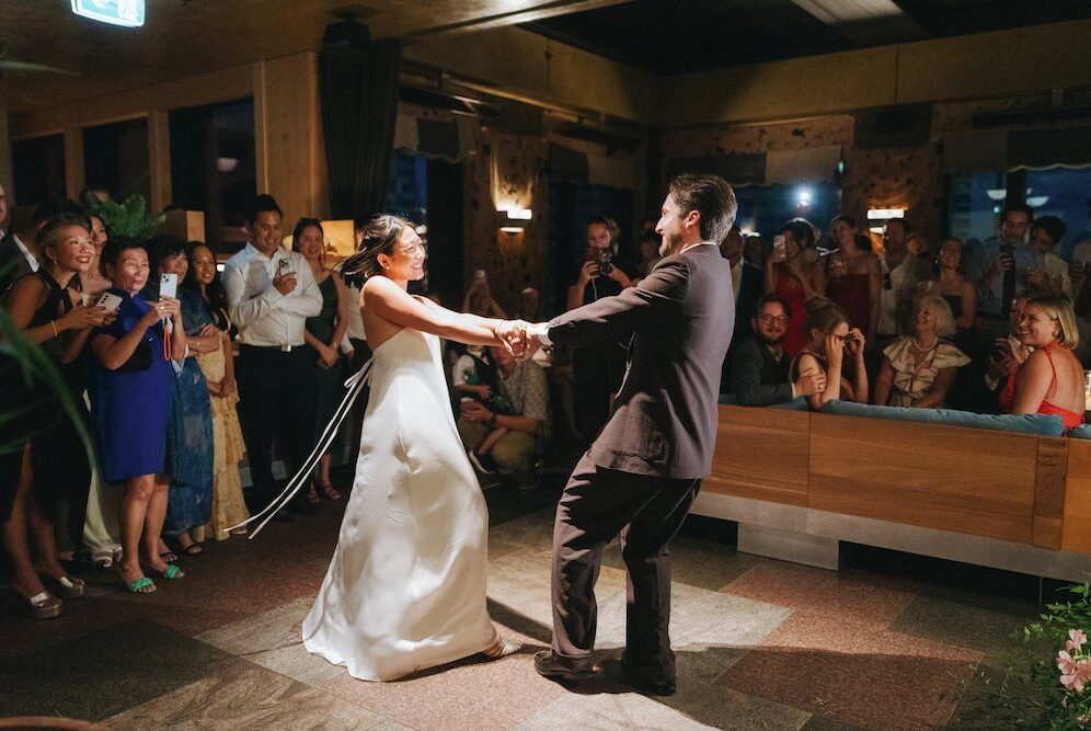 Happy couple dancing together