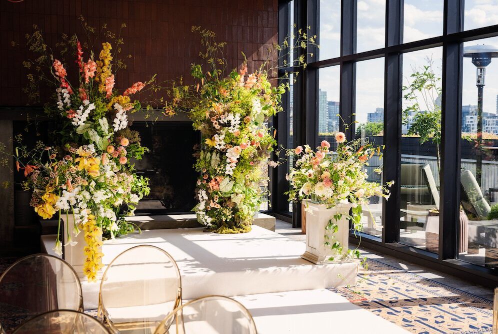 Evangeline - wedding stage with a lot of beautiful flowers