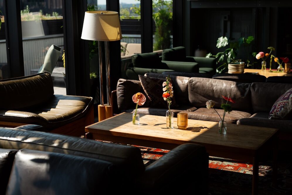 Evangeline - seating area with flower center pieces