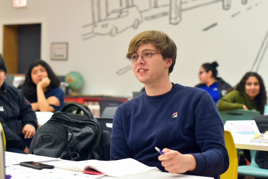 student in classroom