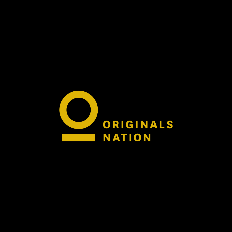 Original Nation poster written in gold with a black background