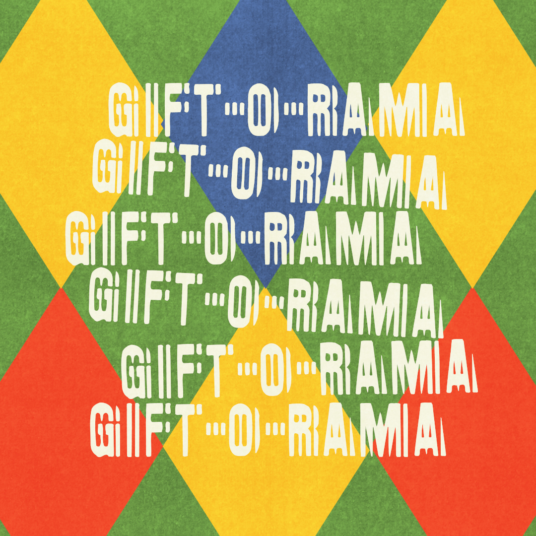 an image with colors and the words gift - o - drama