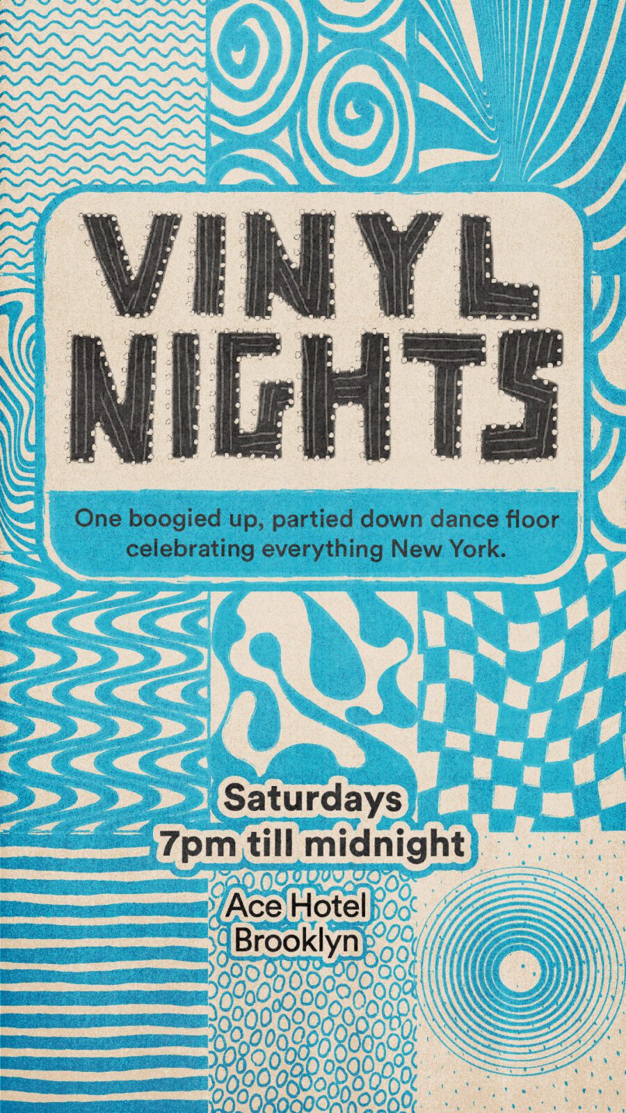 Vinyl Nights promo - Saturdays 7 till midnight