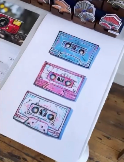 drawing of cassettes