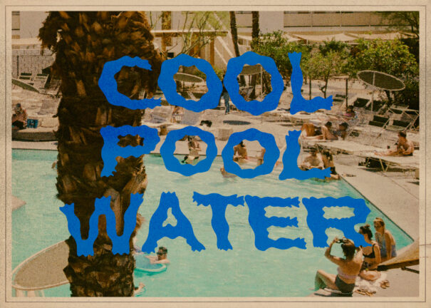 the pool at ace hotel palm springs with the words cool pool water on top